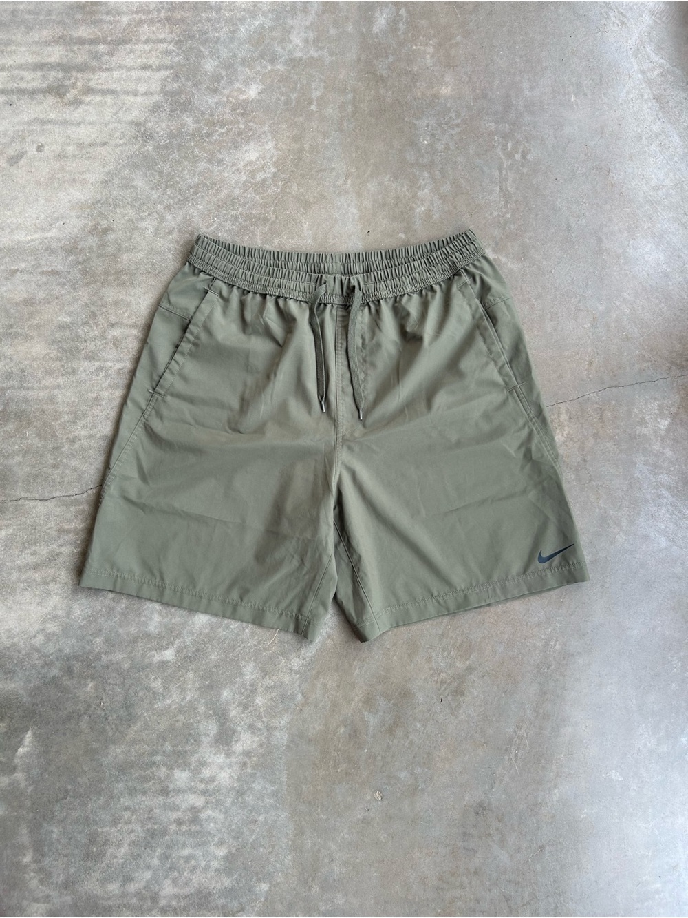 Nike Men's Olive Athletic Training Shorts with Swoosh